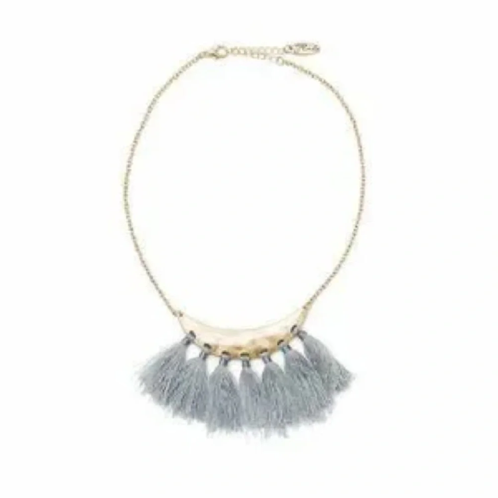Plunder | Leticia Necklace Gold/Tassels Shabby Chic 20”